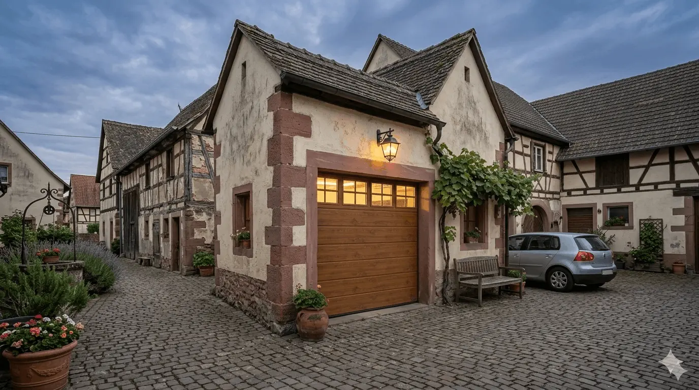 Garagentor in rustikalem Ambiente